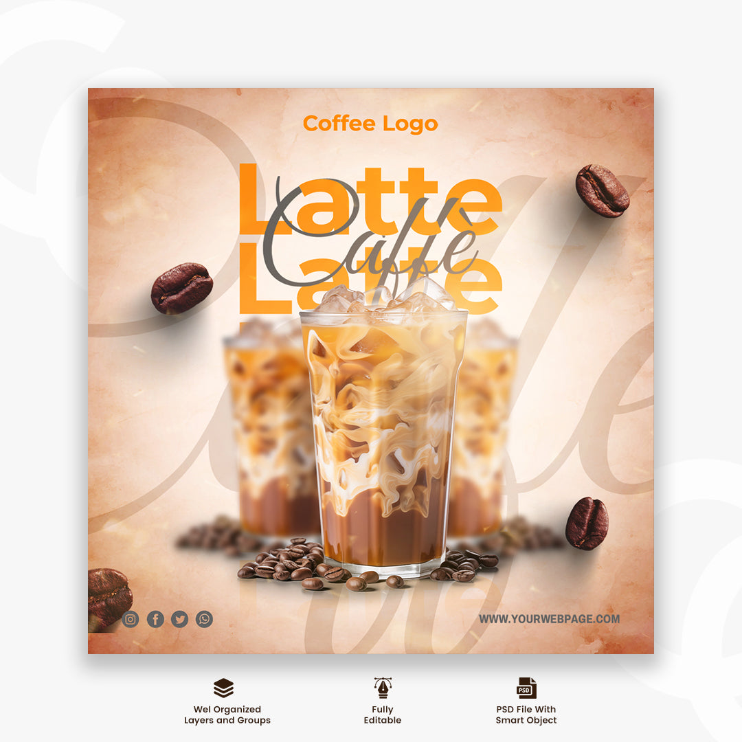 Elegant Coffee Cafe Social Media Post Design | Perfect for Your Brand