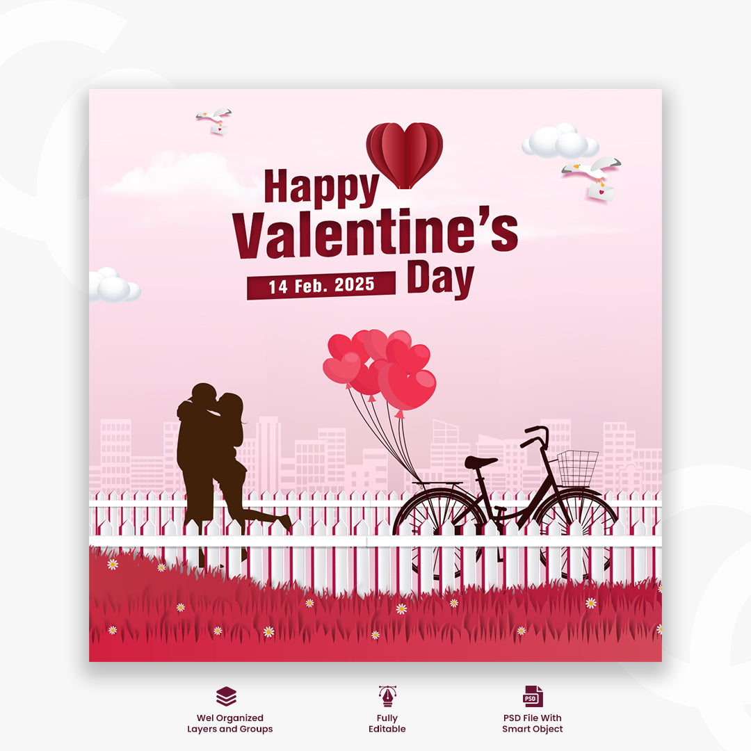 Happy Valentine's Day Instagram or social media post template