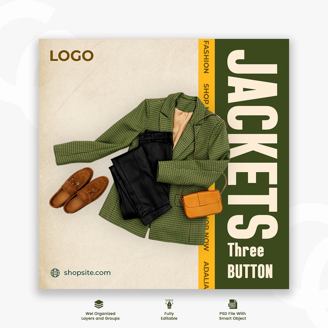 Jacket Limited Edition on Cream Background Instagram Post Template