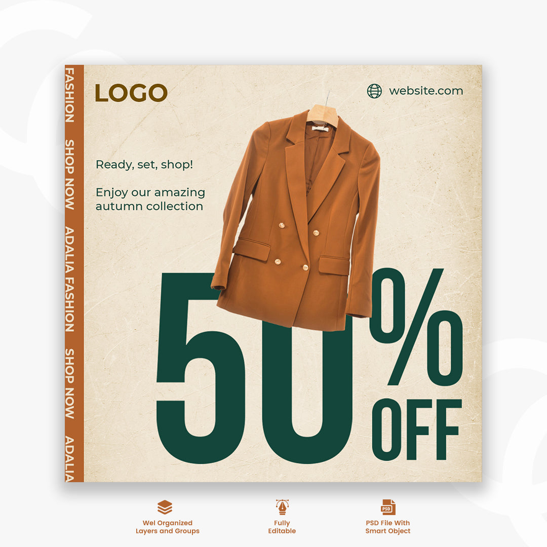 Fashion Sale Banner Template | Fashion Sale Web Post Design for Media