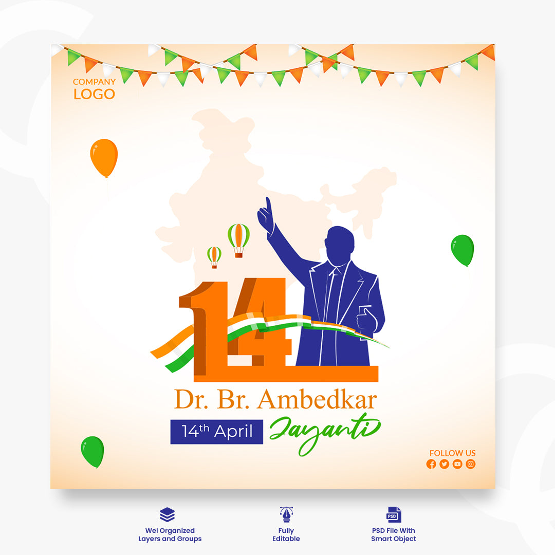 Ambedkar jayanti banner template indian festival