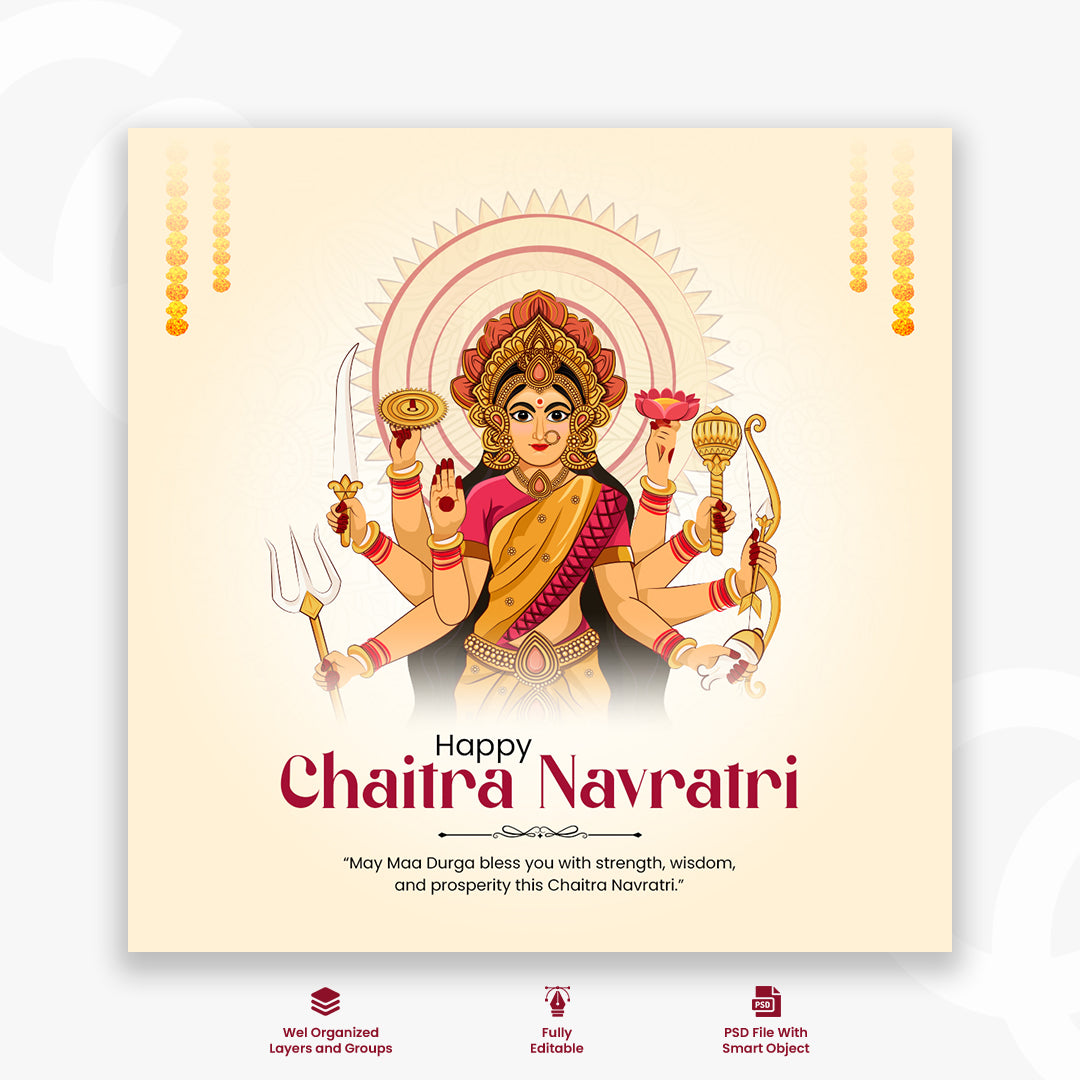 Chaitra Navratri Celebration | Festive Instagram Post Design