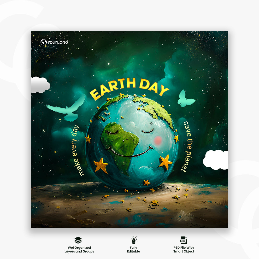 Realistic earth day instagram post