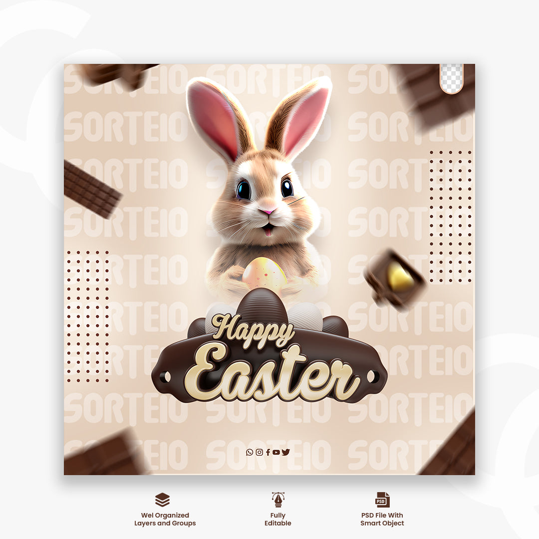 Happy easter day sale instagram post