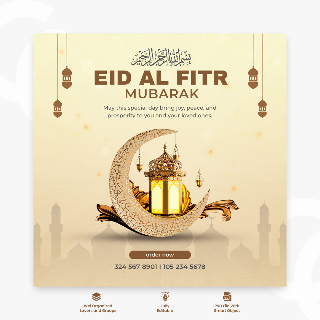 Ramadan Mubarak Social Media Post Design Template