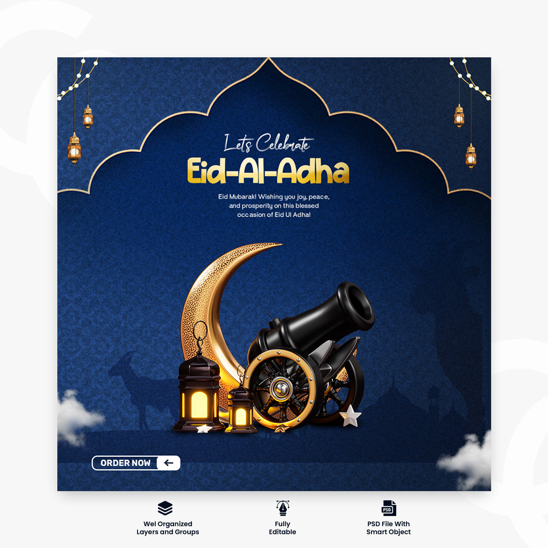 Ramadan Mubarak Islamic Festival Social Media Post Design Template