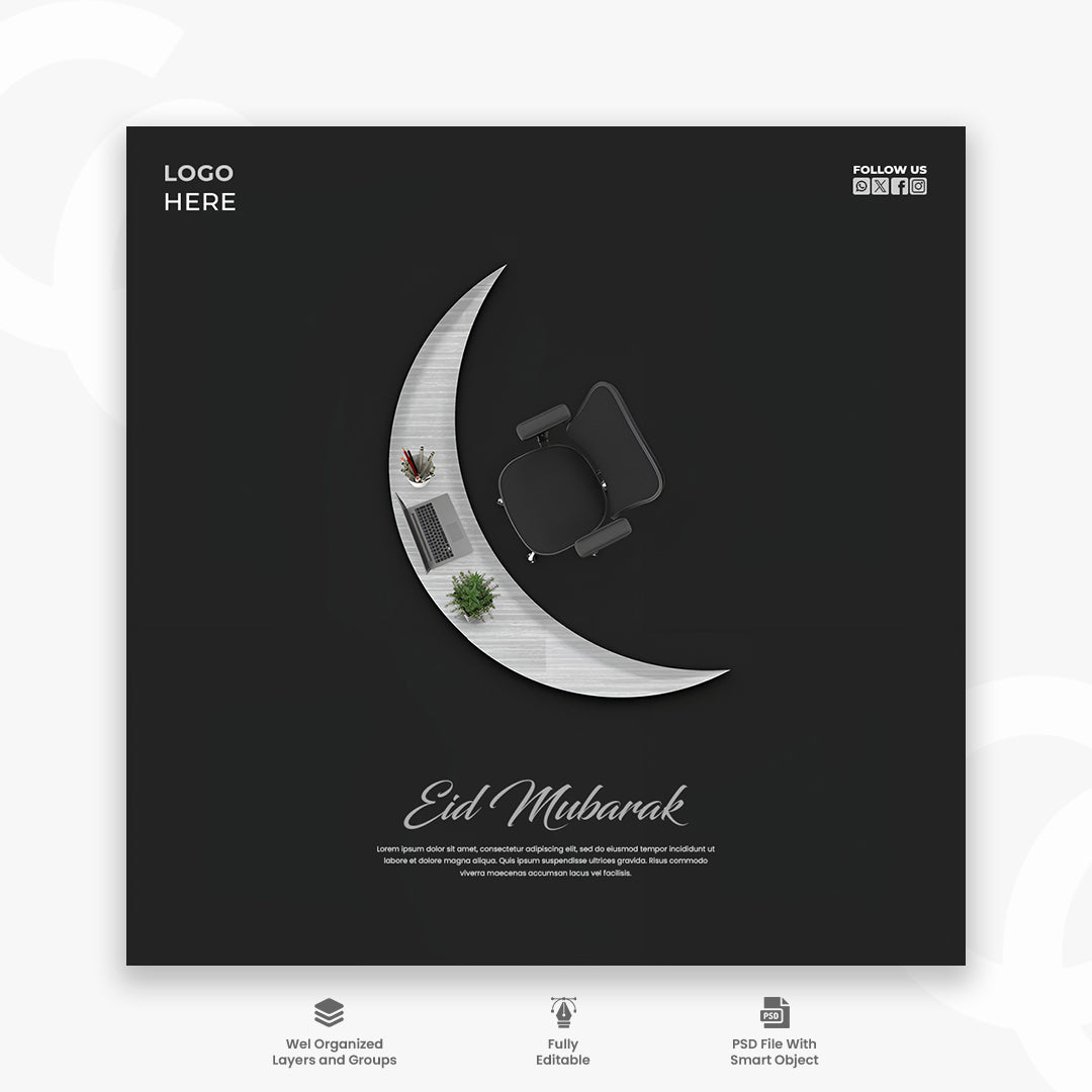 Ramadan Mubarak Social Media Post Design Template