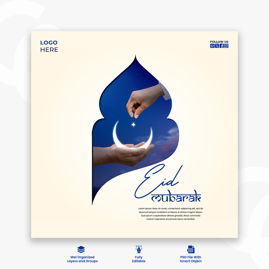 Eid Mubarik and Eid ul fitr social media banner template
