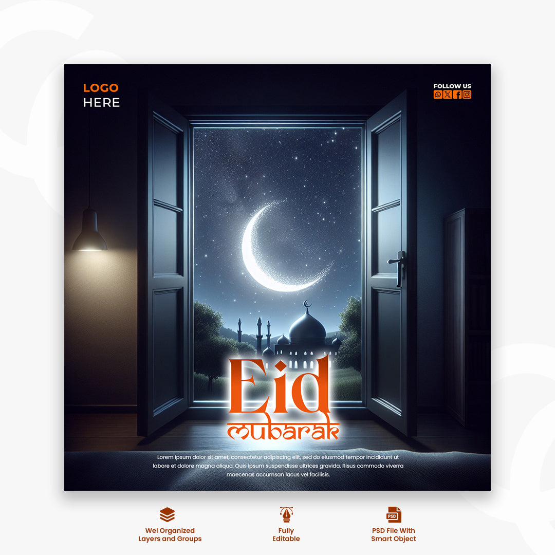 Ramadan Kareem social media square banner design template