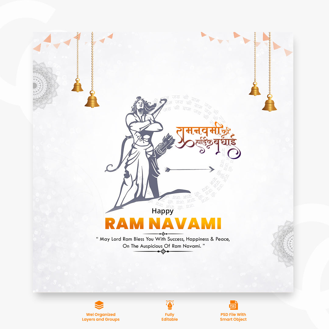 Shree ram navami festival wishes card background