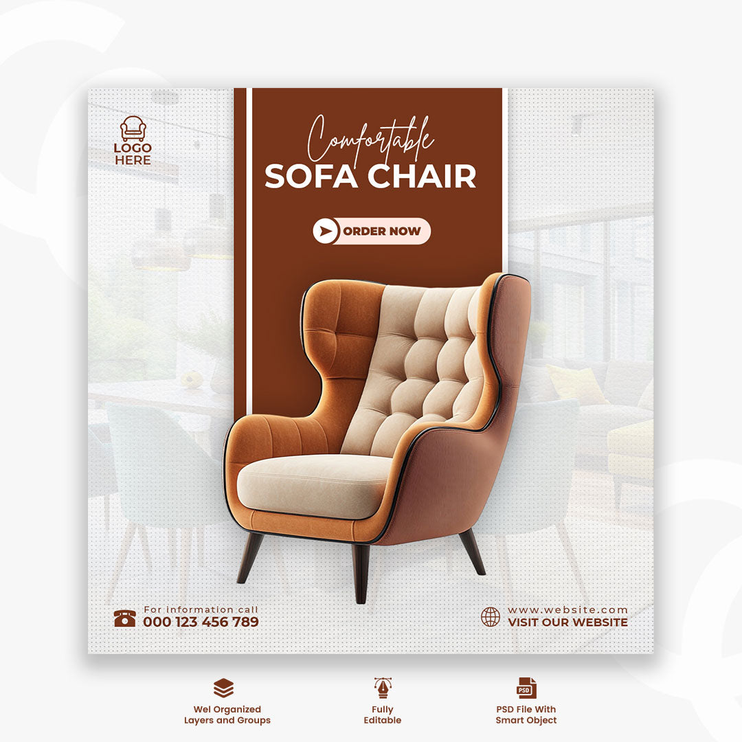 Furnished Modern furniture instagram post design