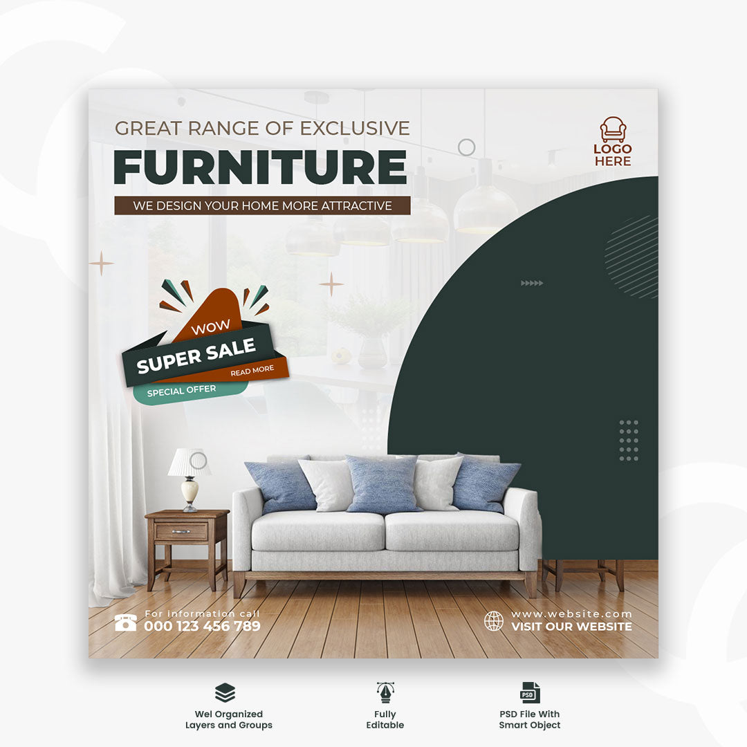 Furniture Sale Instagram post and social media template