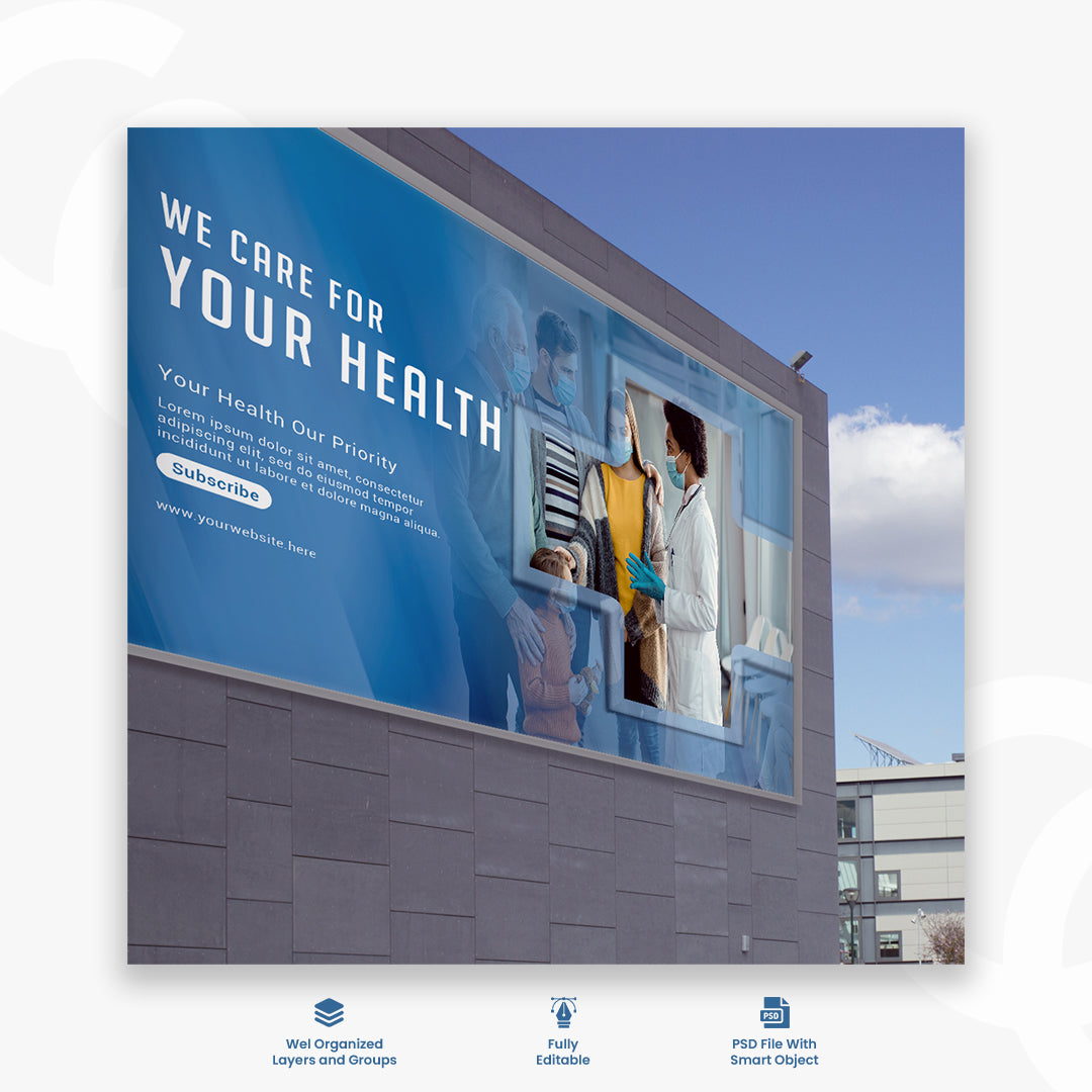 Gradient hospital banner design