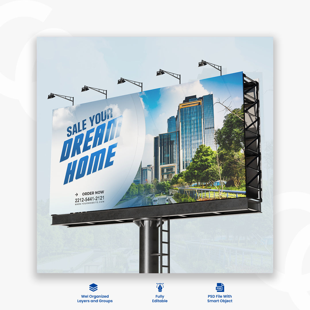 Real estate sale banner design template