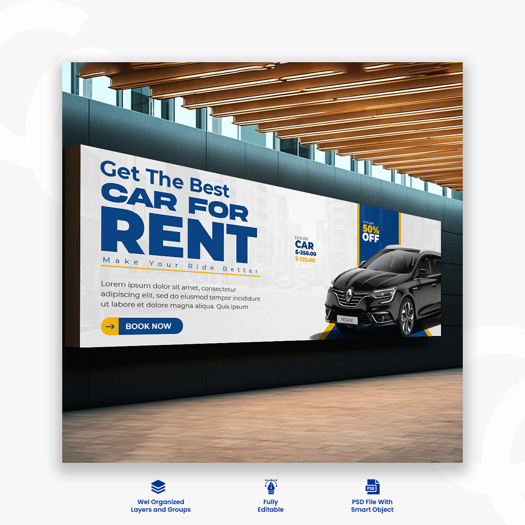 Car rental advertisement banner design