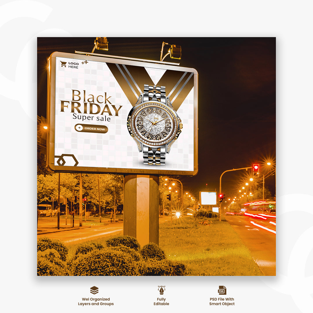 Black friday super sale web banner template