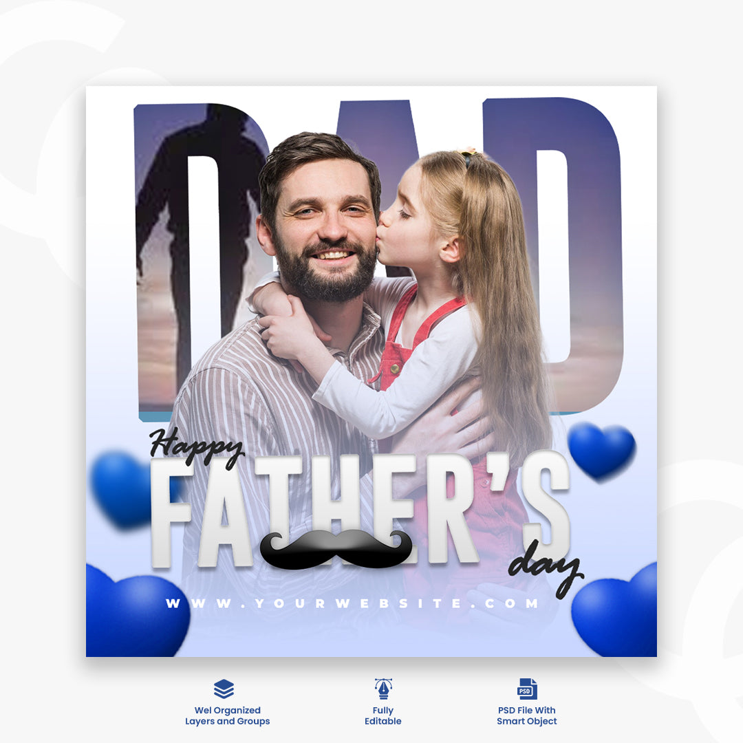 Happy Fathers Day Social Media Post Design Template