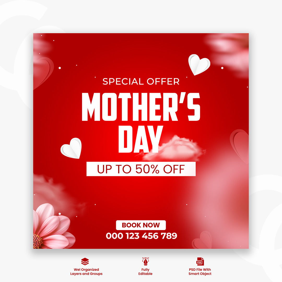 Happy social media post template design