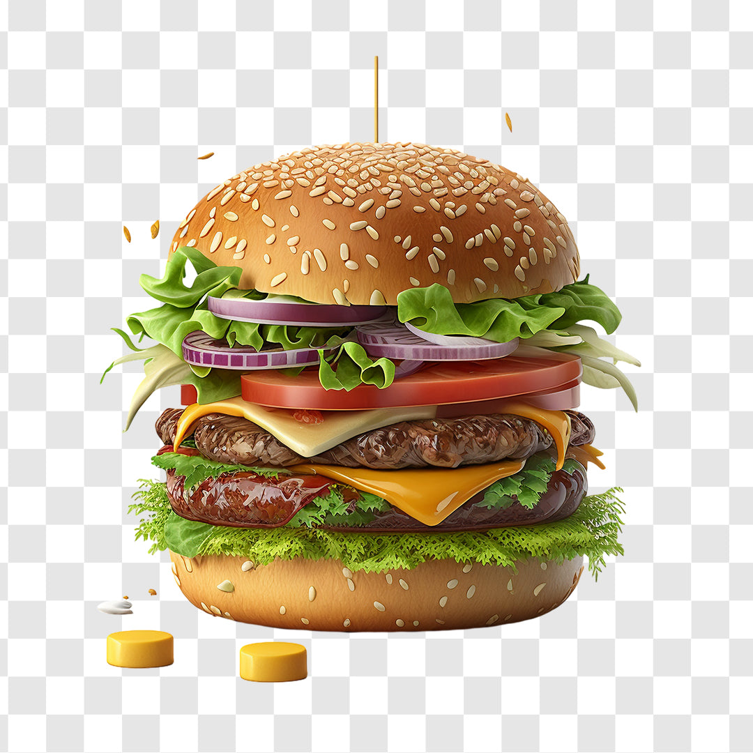 Hamburger on a white background