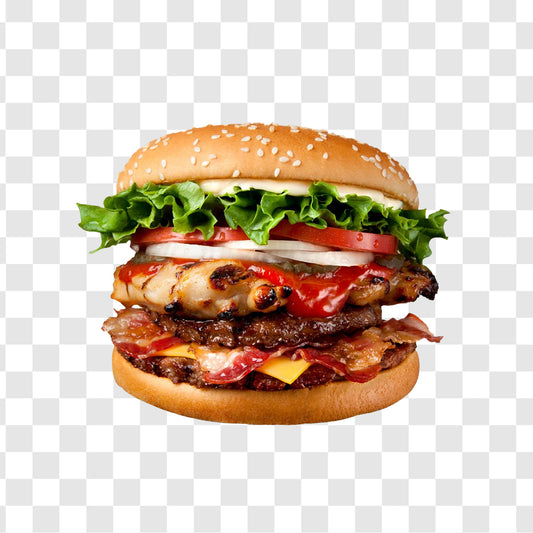 Veggie burger isolated on transparent background