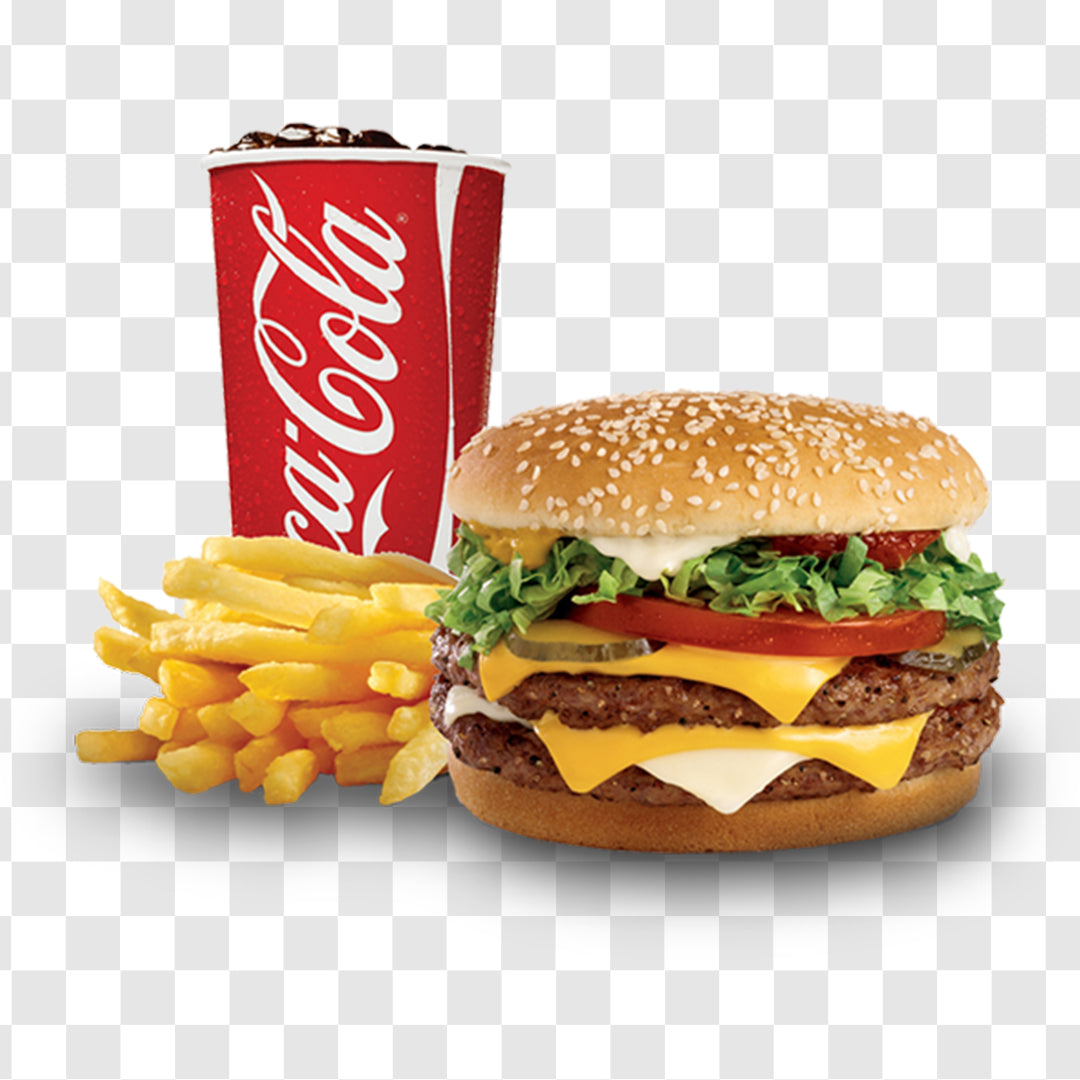 Cheeseburger with French fries
