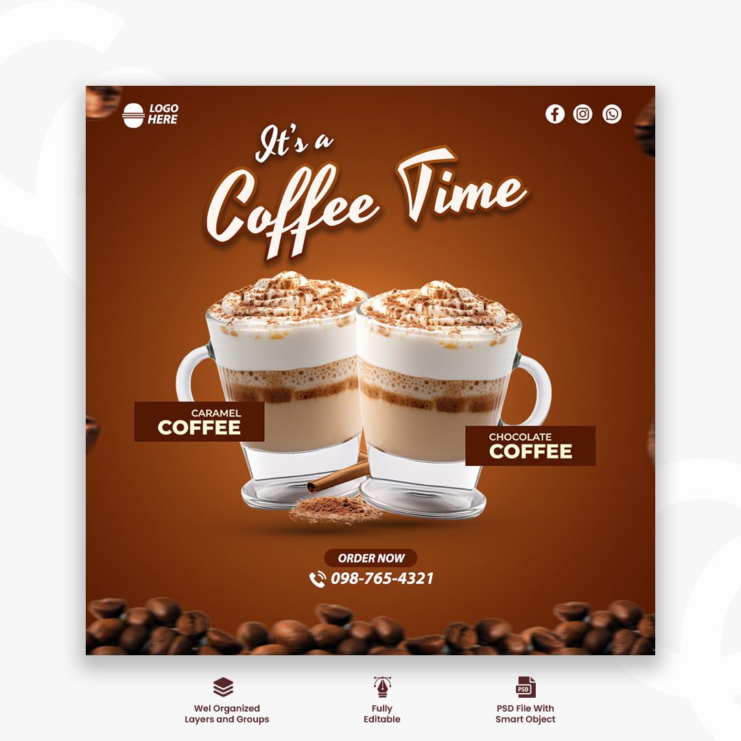 Coffee break social media post template