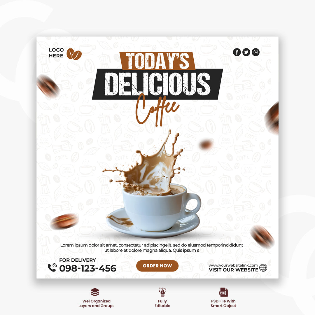 PSD special coffee social media post promotion