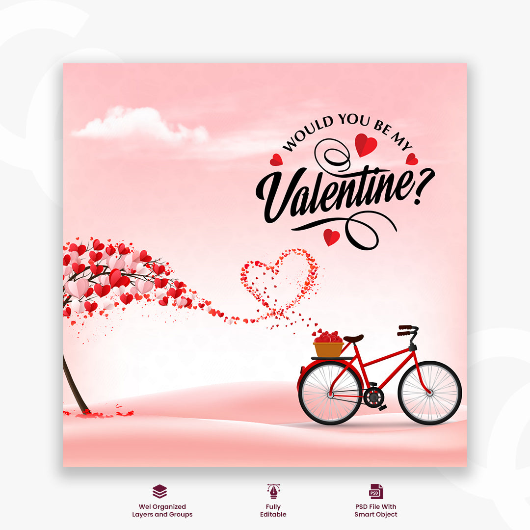 Happy Valentine's Day social media post template
