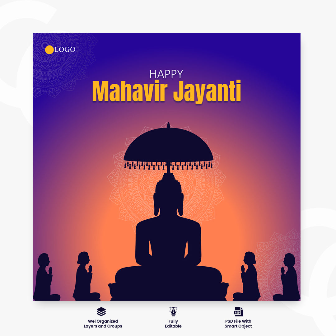 Mahavir jayanti Happy Vesak day or buddha Purnima Hindu festival celebration