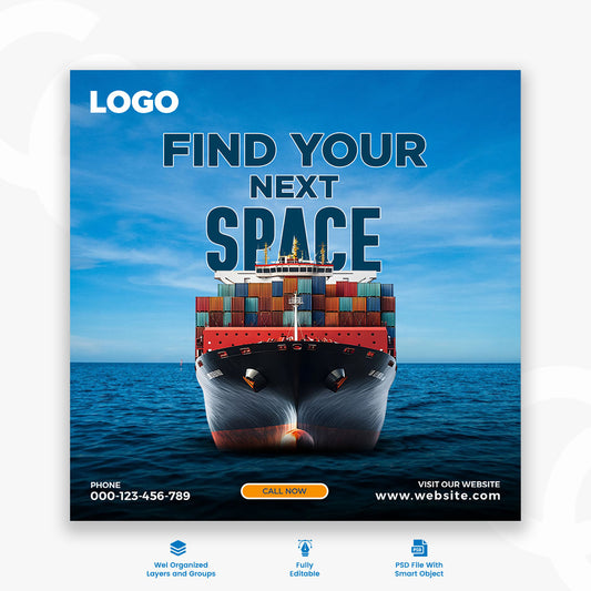Transport Social Media Post Design | Logistics & Delivery Template