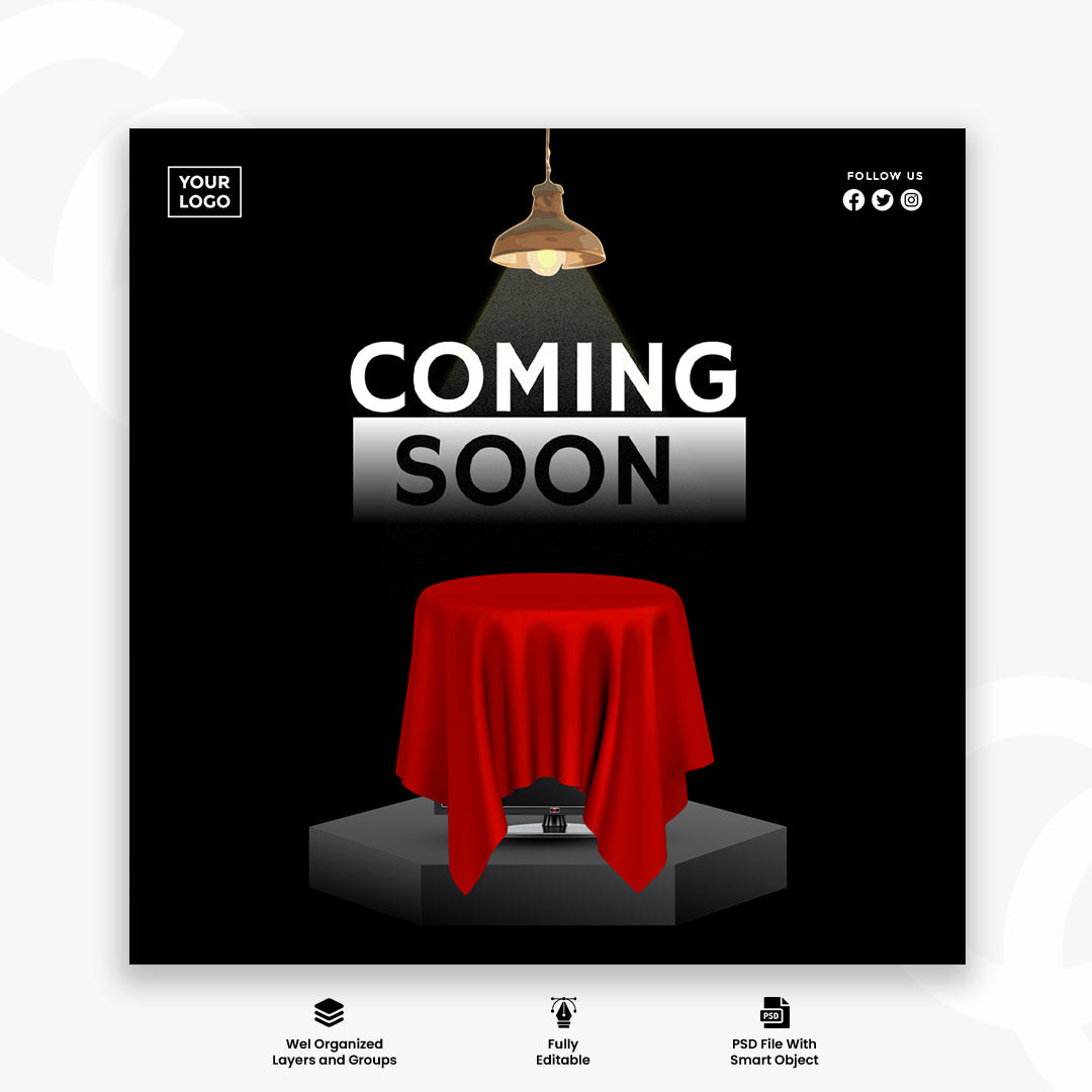 Opening soon modern background with typography