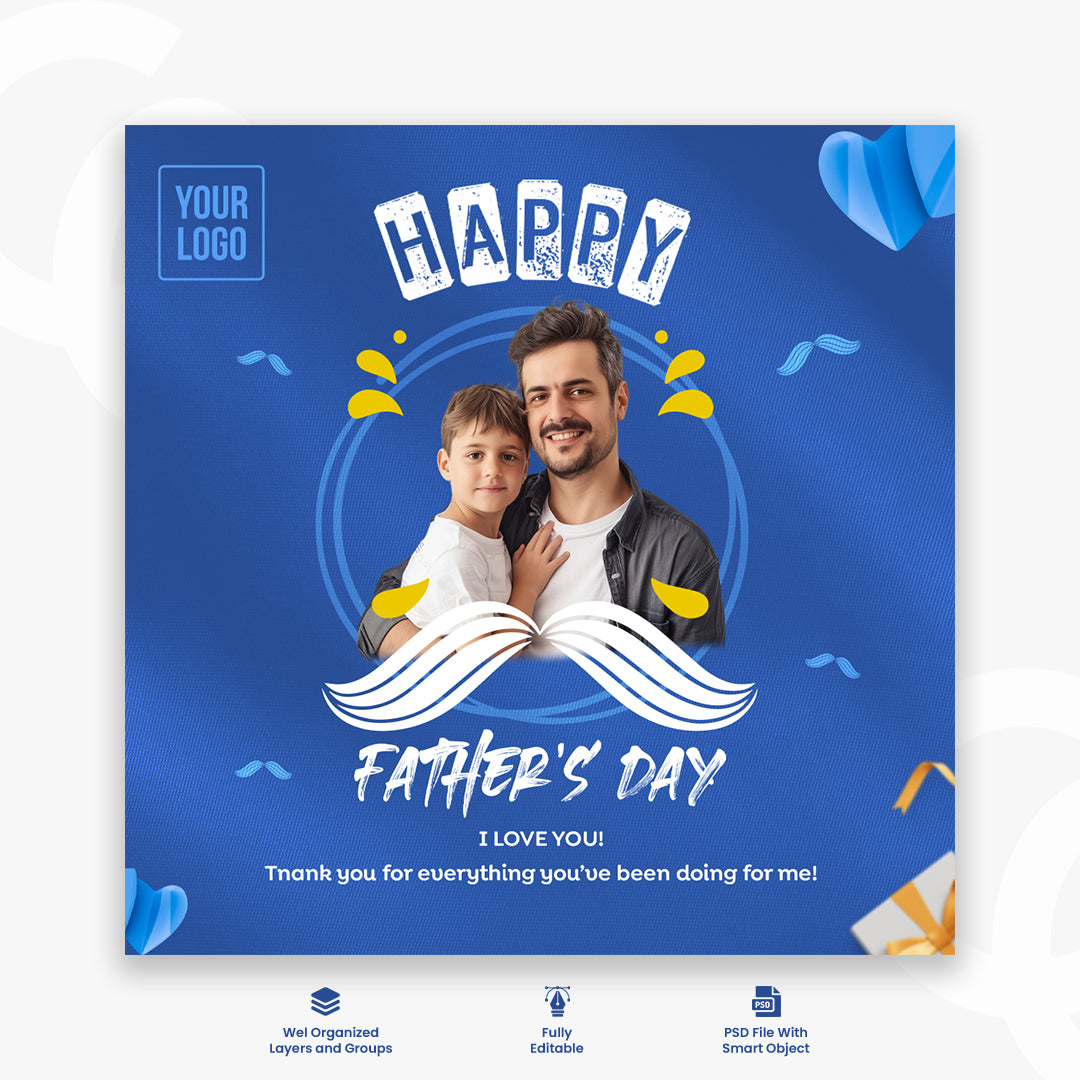 Fathers day social media instagram post template