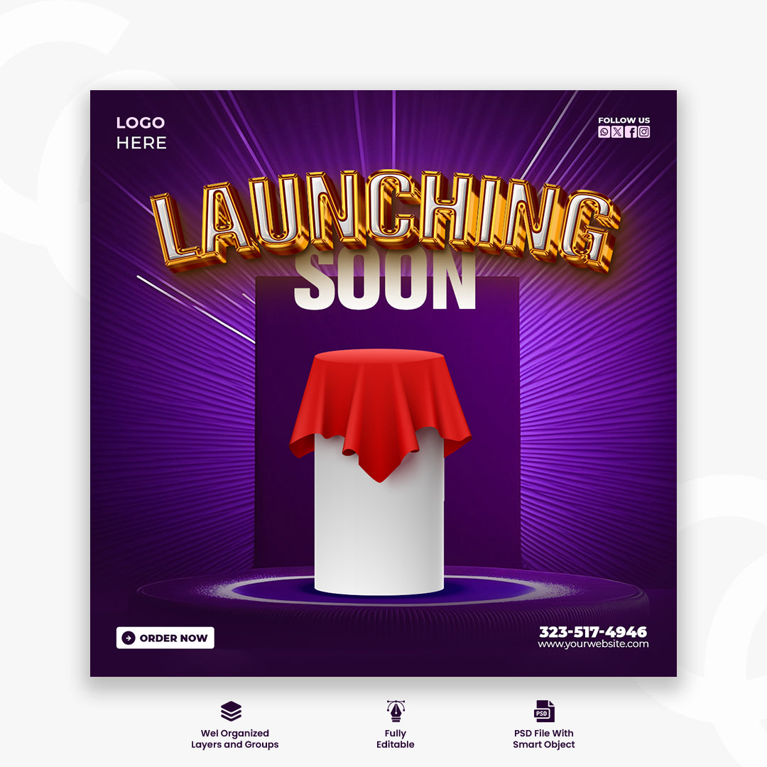 Brand new product release Vertical box under curtain design mockup