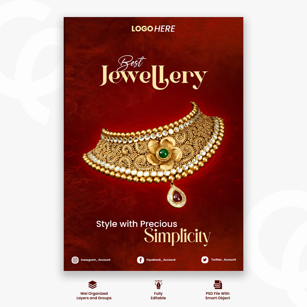 Gold Jewelry Shop posterTemplate