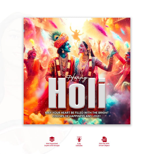 Vector illustration of Happy Holi greeting