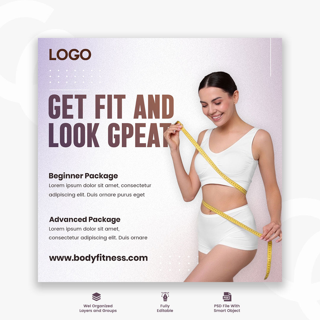 Weight Loss & Fitness Social Media Post | Workout & Health Template
