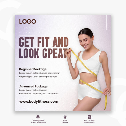Weight Loss & Fitness Social Media Post | Workout & Health Template
